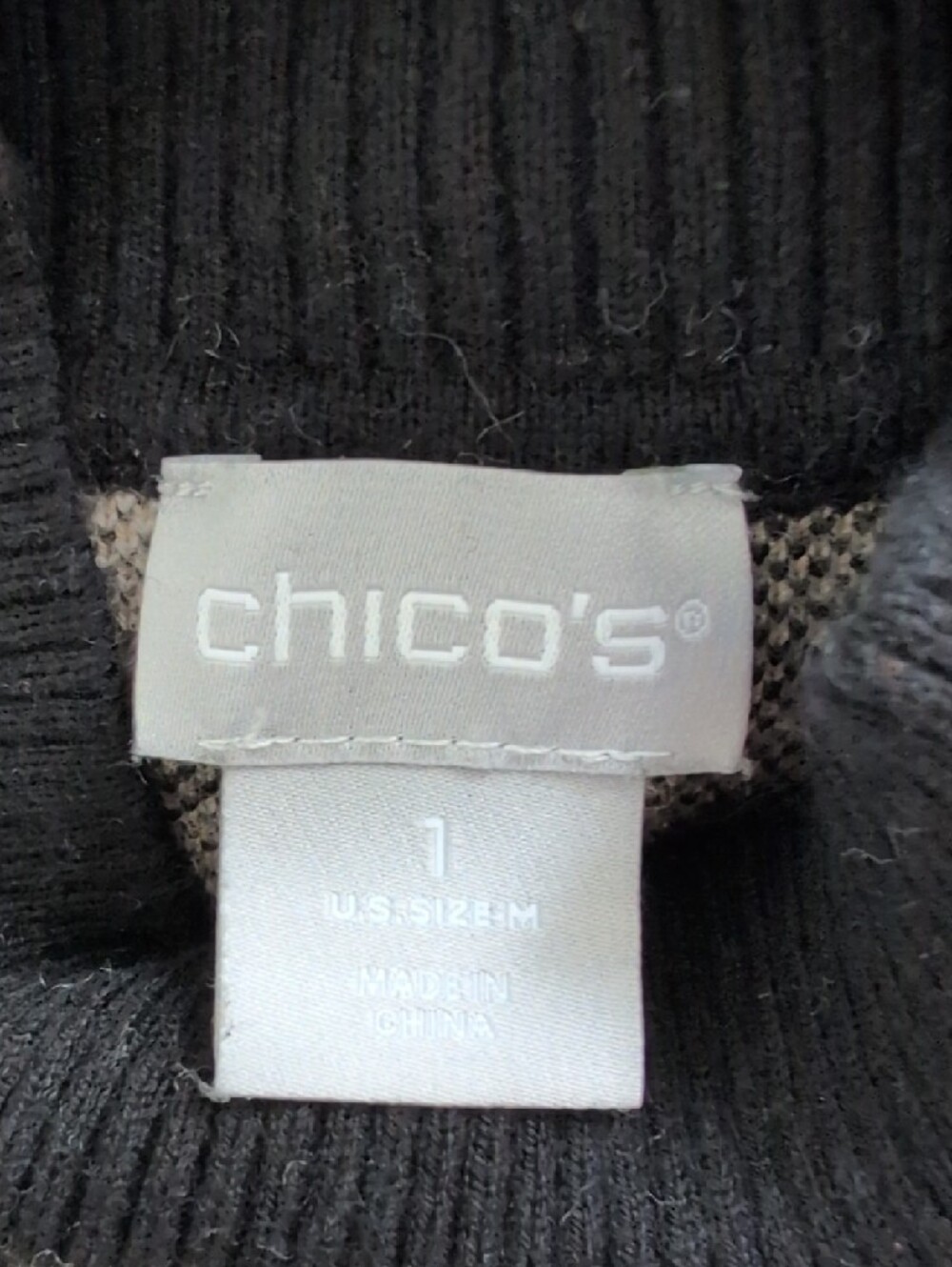 CHICO'S Turtleneck Sweater Tunic Leopard Animal Print Cashmere Blend - Picture 7 of 10